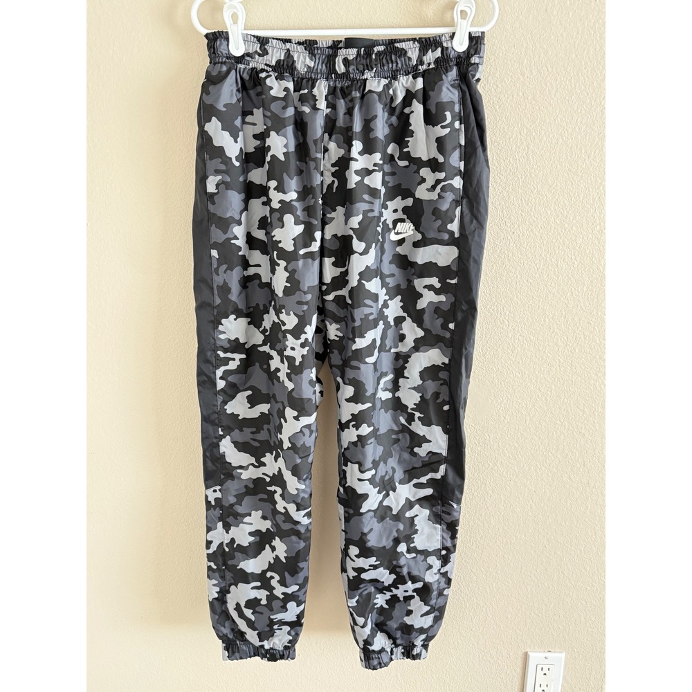 Nike‎ Mens Camo Windrunner Track Pants Grey Black Camouflage Joggers Large L